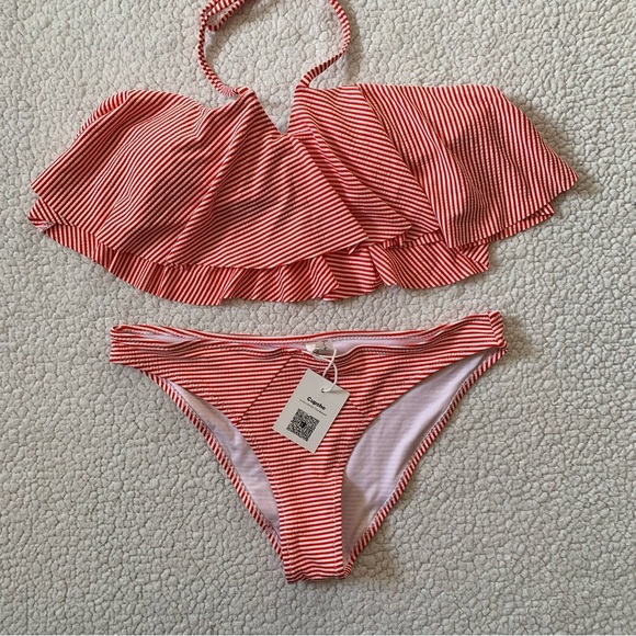 Cupshe Other - Cupshe Stripe High Waisted  Bikini Sets Tank Top Swimsuit